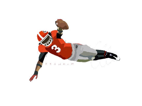 Todd Gurley #3 University of Georgia Original Drawing Print