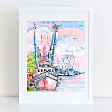 Load image into Gallery viewer, Shrimp Boats at Sunset | Archival-Quality Print
