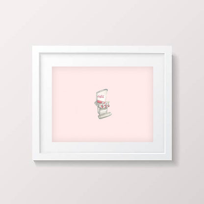Vintage Coca-Cola 3-Valve Fountain Painting Print (Pink)