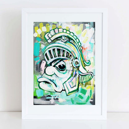 Michigan State University Spartans Vintage Sparty Painting Print