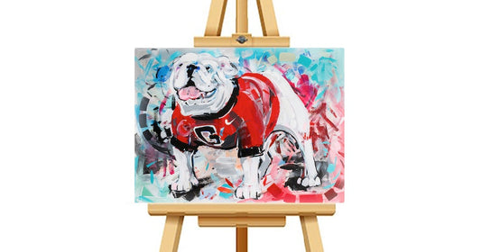 Georgia Bulldogs "UGA X Que" | 18x24 Original Painting onGallery Wrapped Canvas