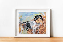 Load image into Gallery viewer, English Setter - &quot;Pointer in the Grass&quot; Hunting Dog Painting Print
