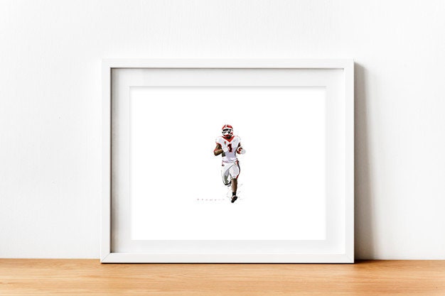 Sony Michel #1 University of Georgia Original Drawing Print