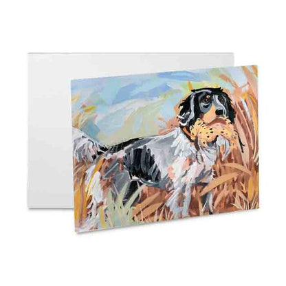 Bird Dog "Pointer in the Grass" English Setter Original Painting on 16x20 Fredrix Canvas Panel