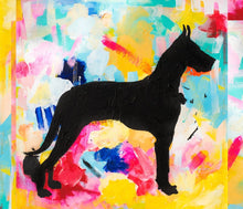 Load image into Gallery viewer, Great Dane Abstract Silhouette Painting Print
