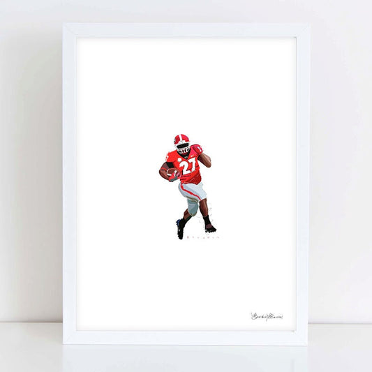 Nick Chubb #27 University of Georgia UGA Original Drawing Print