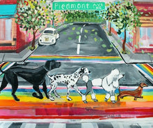 Load image into Gallery viewer, Dogs Cross the Rainbow Crosswalk | Beatles Abbey Road Midtown Atlanta | Archival-QualityPainting Print
