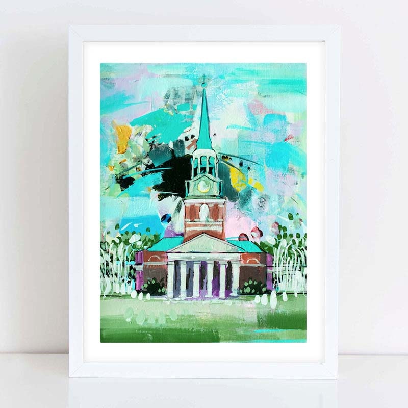 Wake Forest Demon Deacons "Rolling the Quad at Wait Chapel" Archival-Quality Wall Art Print