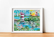 Load image into Gallery viewer, Hilton Head Island Lighthouse in Harbour Town Painting Print
