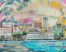 Load image into Gallery viewer, River Street at Sunset Savannah Georgia Painting Print
