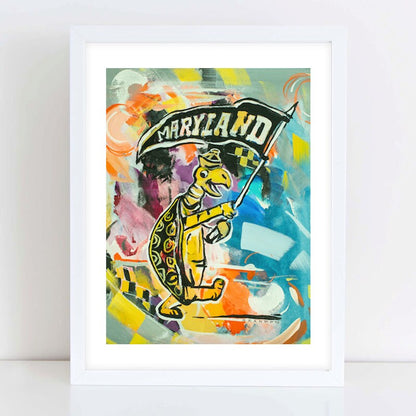 Maryland Terrapins "Vintage Testudo the Terp" | Archival-Grade Art Print by Brandon Thomas