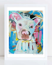 Load image into Gallery viewer, White Pit Pitbull Painting Print
