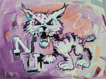 Load image into Gallery viewer, Northwestern University Vintage Willie Wildcat Painting Print
