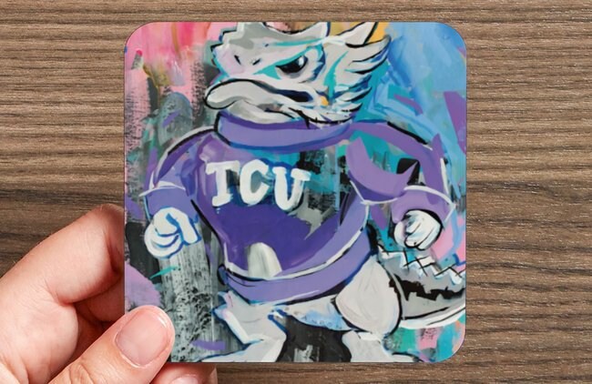 TCU Horned-Frog Water-Resistant Glazed Coasters