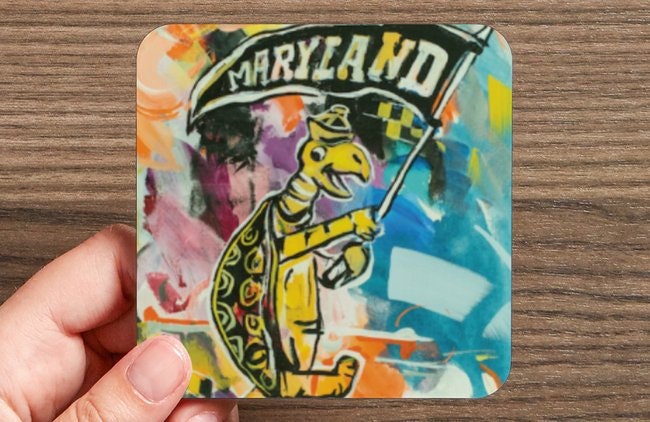 Maryland Terrapins Water-Resistant Glazed Coasters