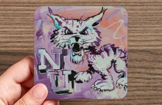 Northwestern University Wildcats Water-Resistant Glazed Coasters