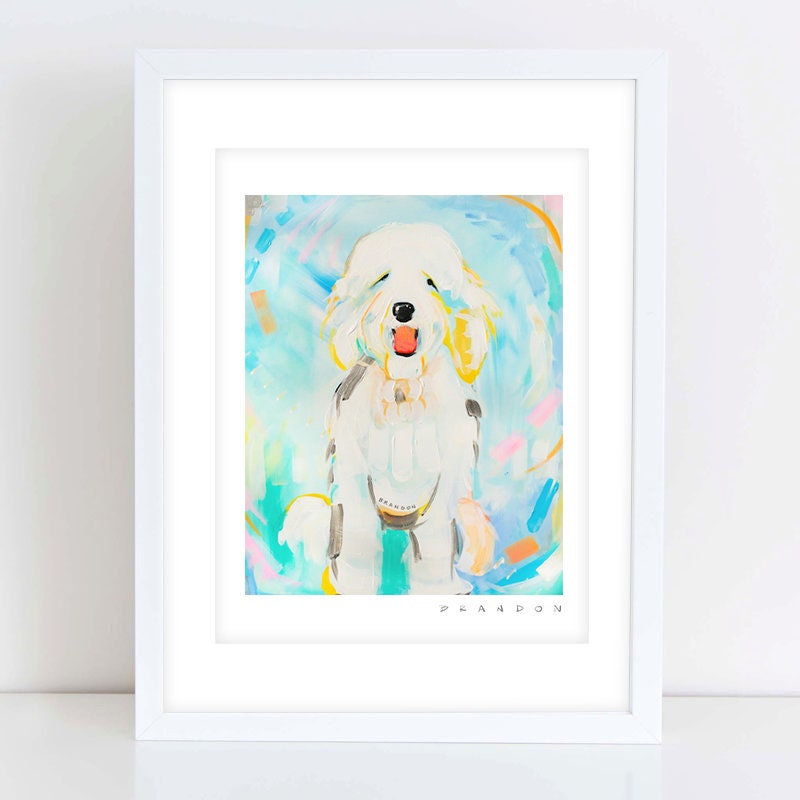 Snowball Doodle or Sheepadoodle or Golden doodle D042 | Archival-Quality Print