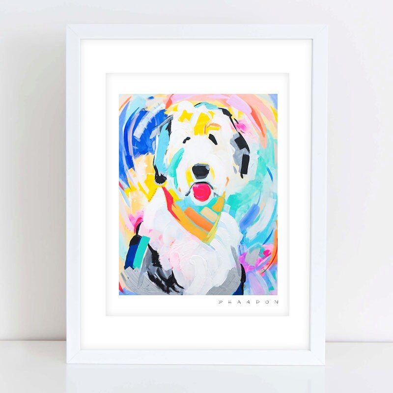 Classic Doodle or Sheepadoodle D036 | Archival-Quality Painting Print