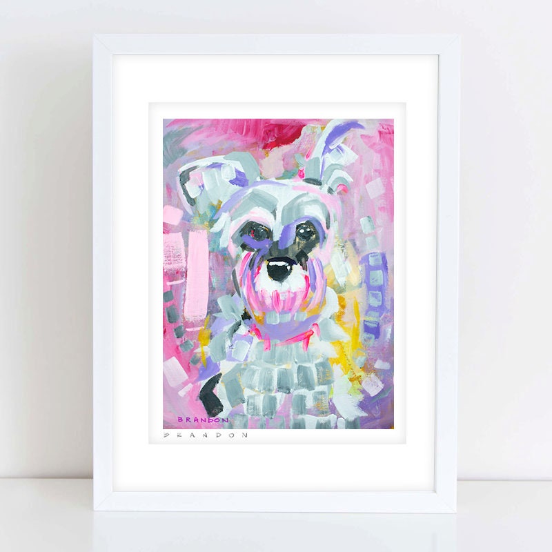 Terrier Shnauzer Painting Print - D090