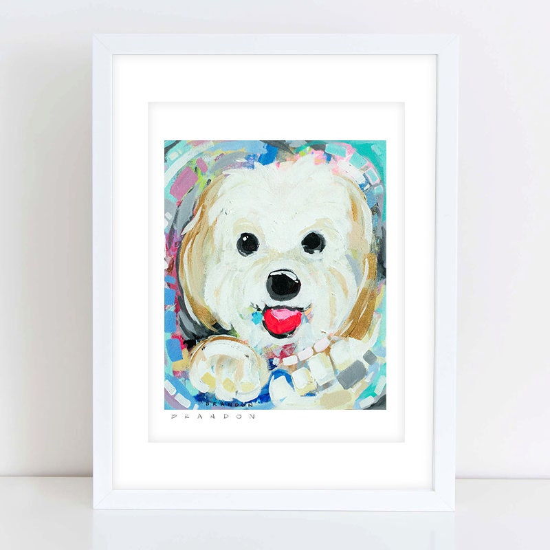 Maltese Mix Painting Print