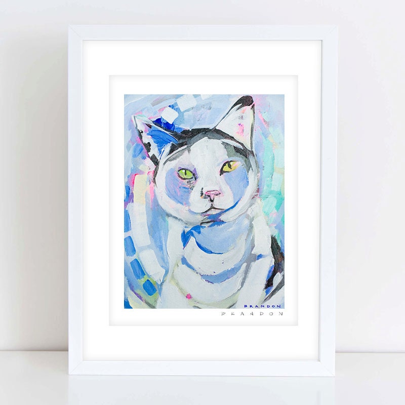 Curious Cat Painting Print