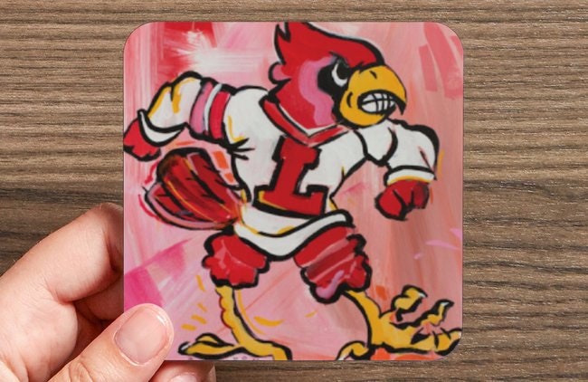 Louisville Cardinals Water-Resistant Glazed Coasters
