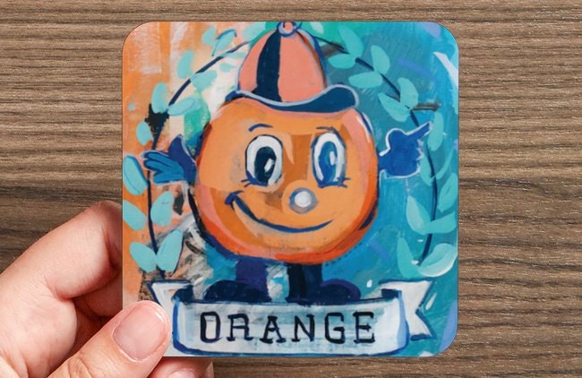 Syracuse Fighting Orange Water-Resistant Glazed Coasters