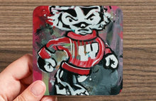 Load image into Gallery viewer, Wisconsin Badgers Water-Resistant Glazed Coasters
