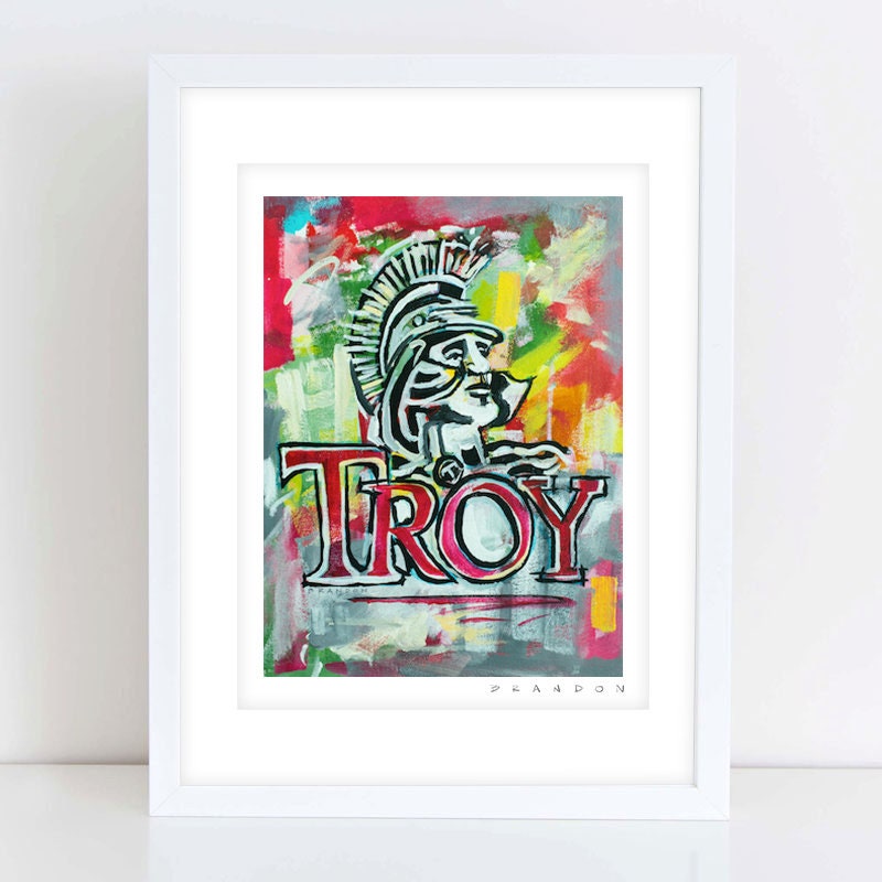Troy Trojans "Vintage T-Roy" | Archival-Quality Art Print