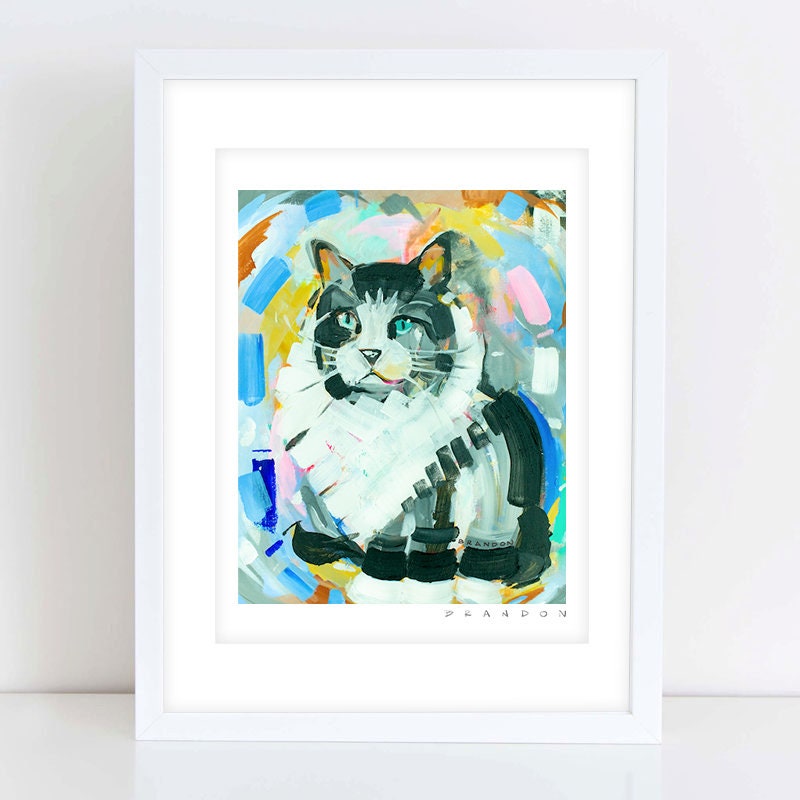 Siberian Cat Painting Print