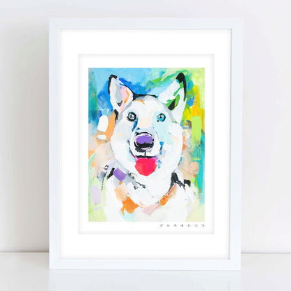 Husky Shepherd Pyrenees Painting Print