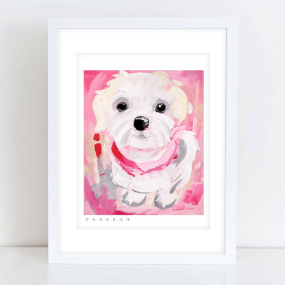 Little White Maltese Painting Print