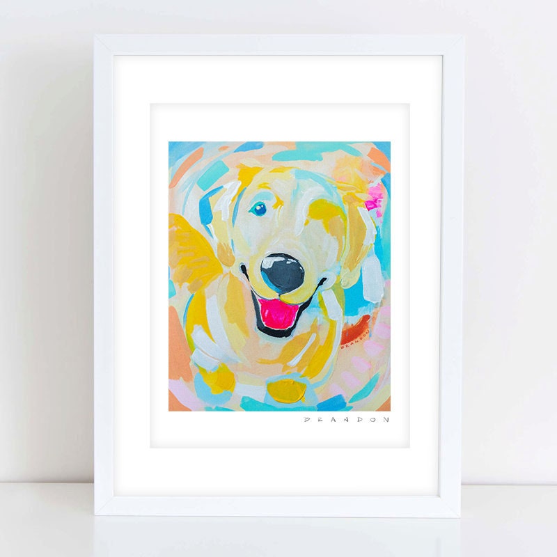 Golden Retriever Dog Painting Print