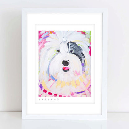 Sheepadoodle Sheep Dog Painting Print