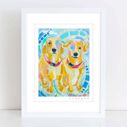 Double Dachshund or Terrier Mix Print
