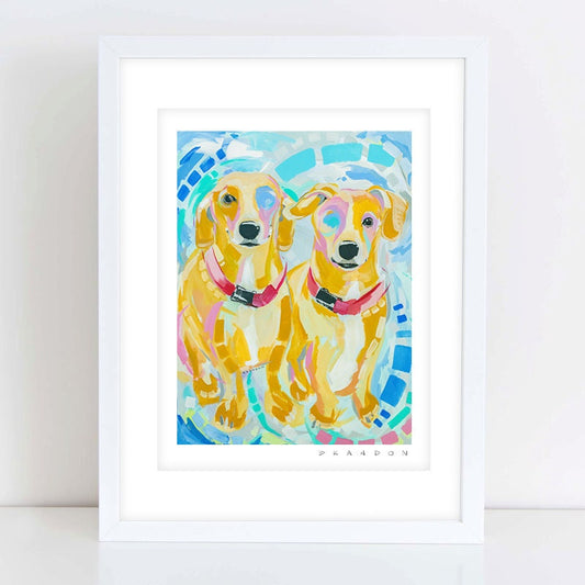Double Dachshund or Terrier Mix Print