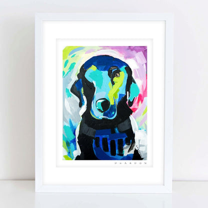 Graphic Black Lab Painting Print