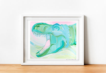 T-REX Jurassic Park Dinosaur Painting Print