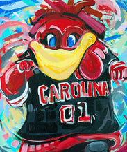 Load image into Gallery viewer, South Carolina &quot;Cocky&quot; on Cotton Canvas Panel Board
