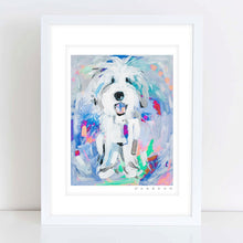 Load image into Gallery viewer, Sheepadoodle Doodle in Blue Painting Print
