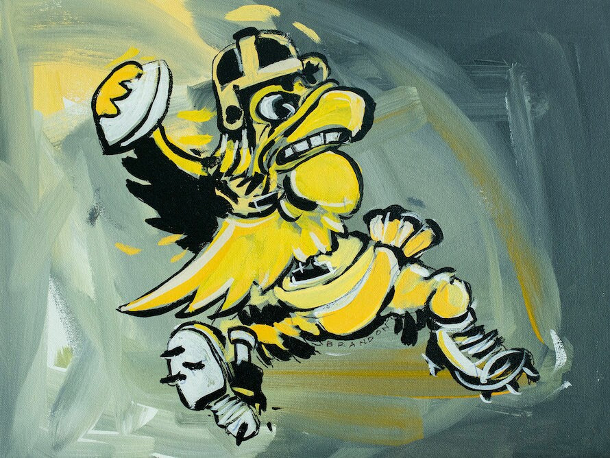 Iowa Hawkeyes Original Painting on 12x16 Premium Canvas Panel