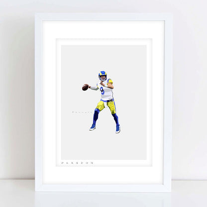 Matthew Stafford "Game Winner" Los Angeles Rams Superbowl Illustration Print