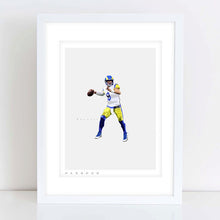 Load image into Gallery viewer, Matthew Stafford &quot;Game Winner&quot; Los Angeles Rams Superbowl Illustration Print
