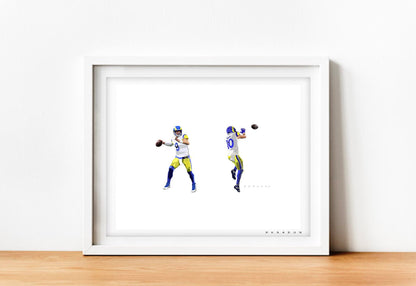 Matthew to Cooper "Game Winner" Los Angeles Rams Superbowl Illustration Print