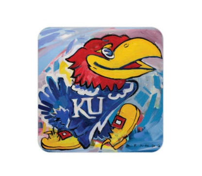 University of Kansas Jawyhawks National Championship 4-Pack Water-Resistant Glazed Coasters