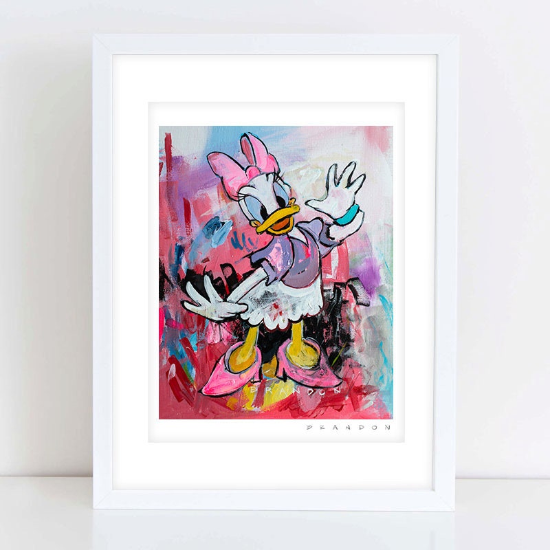 Classic Daisy Duck | Archival-Quality Painting Print