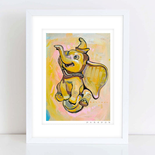 Dumbo 50th Anniversary Gold Statue at the Magic Kingdom Disney Painting Print