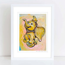 Load image into Gallery viewer, Dumbo 50th Anniversary Gold Statue at the Magic Kingdom Disney Painting Print
