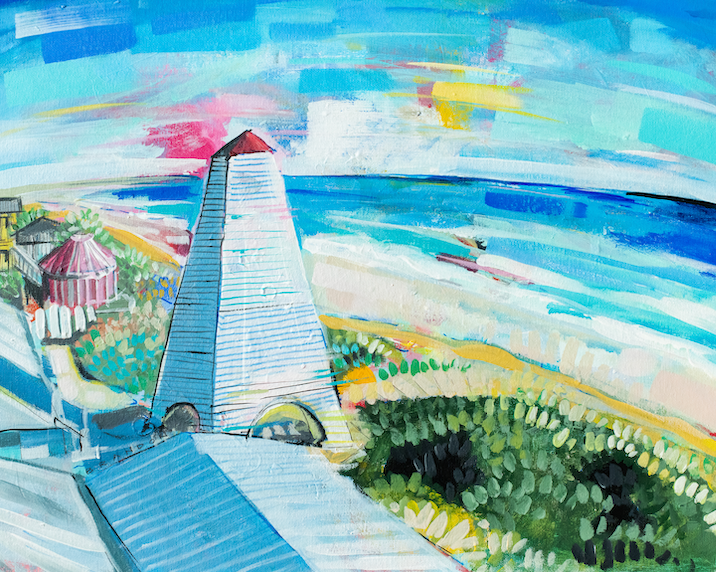 Seaside Tower 30A | Original Painting on 16x20 Premium Canvas Panel