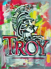 Load image into Gallery viewer, Troy University Trojans &quot;Vintage T-Roy&quot; | Original Painting on 12x16 Fredrix Canvas Panel
